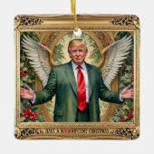 MAGA Trump Square stijl aangepaste kerst Keramisch Ornament (Voorkant)