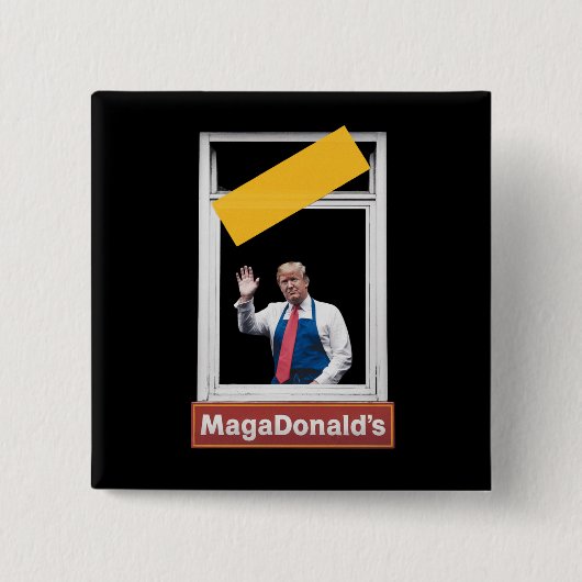 Magadonalds Trump 2024 Vierkante Button 5,1 Cm (Voorkant)