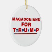 Magadonians voor Trump 2024 Red Blue Star Keramisch Ornament (Rechts)