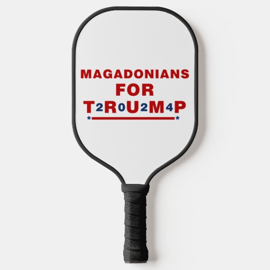 Magadonians voor Trump 2024 Red Blue Star Pickleball Paddle (Voorkant)