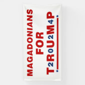 Magadonians voor Trump 2024 Red Blue Star Spandoek (Verticaal)