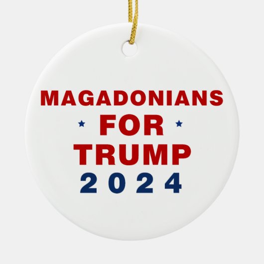 Magadonians voor Trump 2024 Rood Blauw Keramisch Ornament (Voorkant)