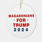 Magadonians voor Trump 2024 Rood Blauw Keramisch Ornament (Links)