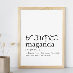 Maganda Definitie Wandkunst Filipijnse Cadeau Post Poster