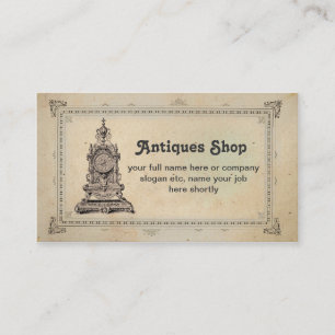 magasin d'antiquités ou carte de visite d'objet d