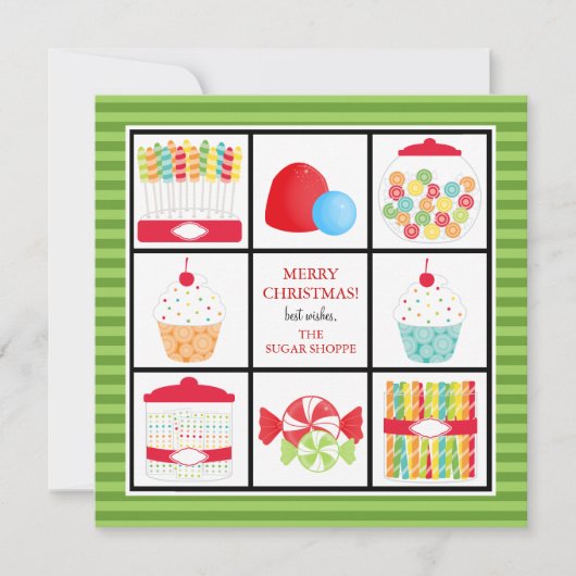 Magasin de bonbons Cartes de Noël d'affaires (Devant)