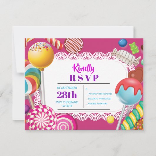 Magasin de bonbons RSVP Invitation Bat Mitzvah (Devant)