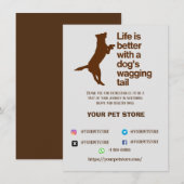 magasin de chiens de carte de remerciements (Devant / Derrière)