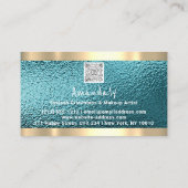 Magasinez QR CODE Logo Carte de visite bleu métall (Dos)