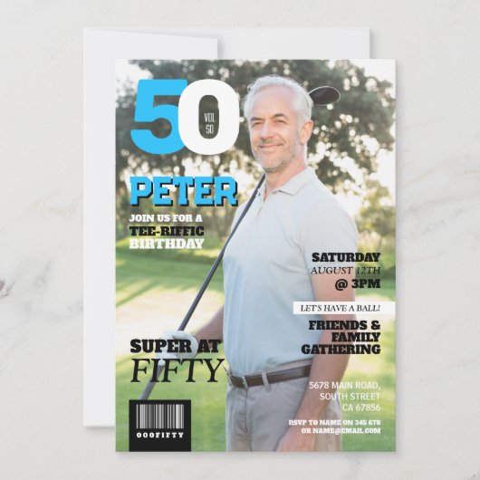 Magazine 50 Mannen Golfviering 50 jaar Kaart (Voorkant)