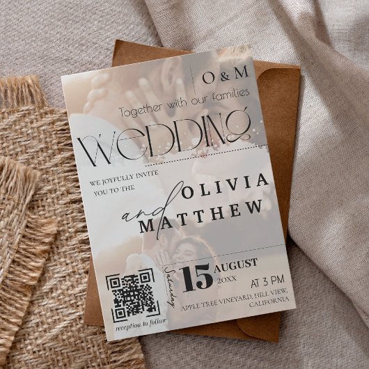 Magazine Cover 2 Photo Wedding Kaart