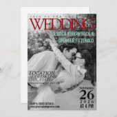 Magazine cover, aangepaste foto bruiloft uitnodigi save the date (Voorkant / Achterkant)