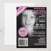 Magazine Cover Sweet 16 Party Invitation (Devant / Derrière)