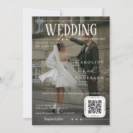 Magazine Cover Wedding Invitation Kaart (Voorkant)