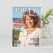 Magazine Hoesje 50th Birthday Party Invitation Kaart (Staand voorkant)