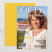 Magazine Hoesje 50th Birthday Party Invitation Kaart (Voorkant / Achterkant)