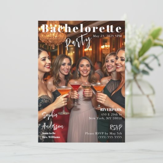 Magazine Hoesje Bachelorette Uitnodiging (Staand voorkant)