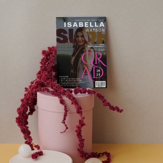 Magazine Hoesje Foto Afstuderen Aankondiging