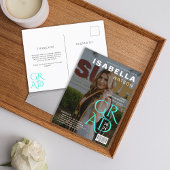 Magazine Hoesje Foto Afstuderen Aankondiging Briefkaart
