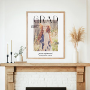 Magazine Hoesje Foto Afstuderen Aankondiging Poster