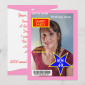 Magazine Hoesje Foto van Birthday Party Kaart (Voorkant / Achterkant)