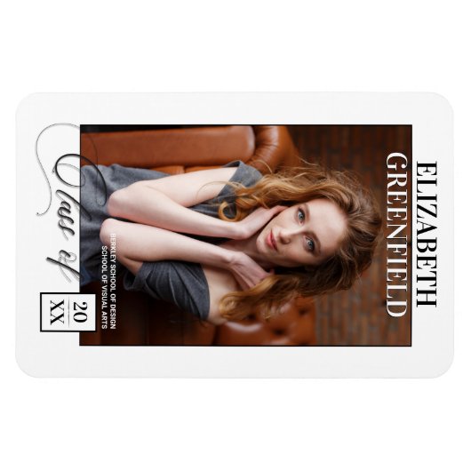 Magazine Hoesje Modern Afstuderen Aankondiging Magneet (Horizontaal)