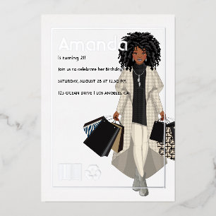 Magazine Hoesje Shopping Girl Birthday Party Folie Uitnodiging