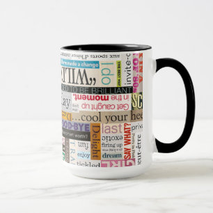 Magazine Print Phrase Typografie Koffie Mok