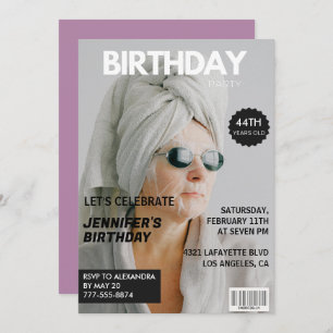 Magazine Stylish Photo 44e anniversaire invitation