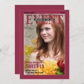Magazine Sweet 15 Anniversaire Invitation | Photo (Devant / Derrière)