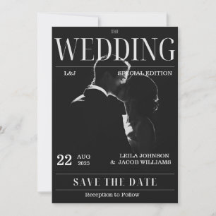 Magazine Unieke Leuke Foto Save the Date Wedding Kaart