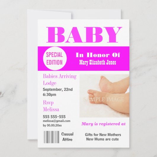 Magazine voor babymeisjes PERSONALIZE Kaart (Voorkant)