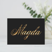 Magda gold Design Lettering Carte (Debout devant)