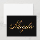 Magda gold Design Lettering Carte (Devant / Derrière)