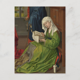Magdalen in groene lezing briefkaart