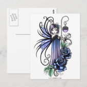 Magdalene Blue Rose Fairy Carte postale (Devant / Derrière)