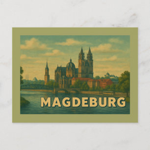 Magdeburg Duitsland Stad Kunst Briefkaart