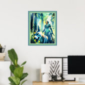 Mage Riding a Wolf Poster (Thuiskantoor)