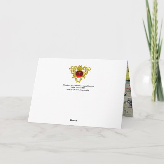 Magellans navire Victoria, Antique Carte Océan Pac (Dos)