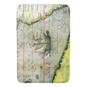 Magellans schip Victoria, Antiek kaart Stille Ocea Badmat (Voorkant Verticaal)