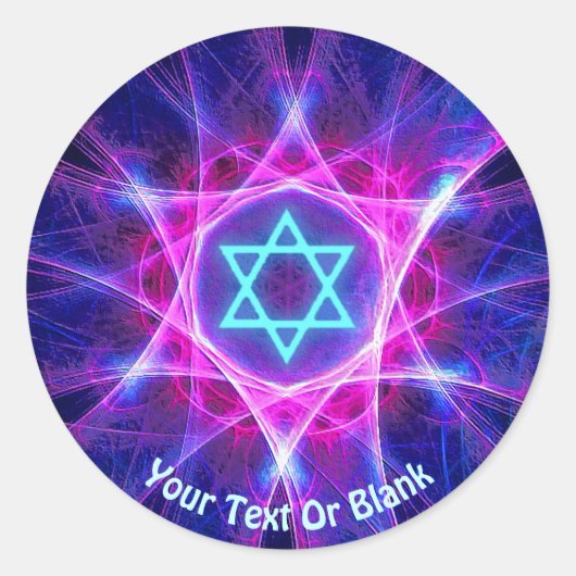 Magen Bet Fractal Ronde Sticker (Voorkant)