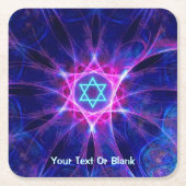 Magen Bet Vierkante Kartonnen Onderzetter (Voorkant)