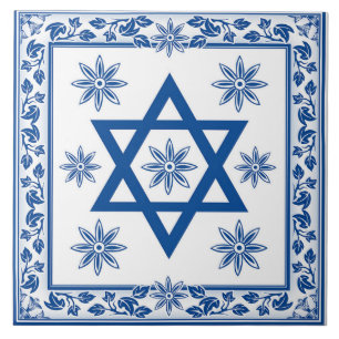 Magen David - David Star Ceramic Tile - Azulejo Tegeltje