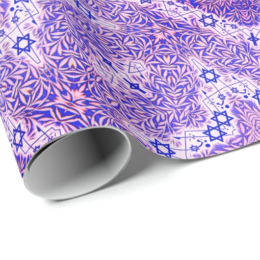 Magen David en Willow Leaf Cadeaupapier (Rol Hoek)