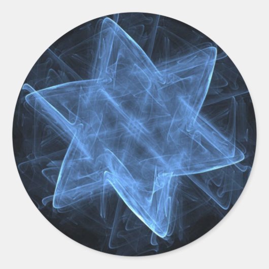 Magen David Fractal Ronde Sticker (Voorkant)
