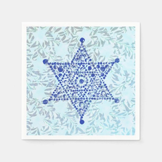 Magen David op bladeren Servet (Voorkant)