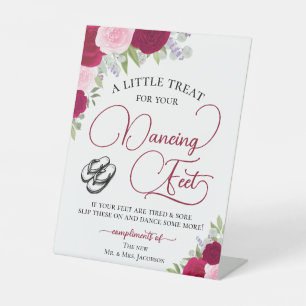 Magena Rozen Dansende Voeten Flip Flop Wedding Reclamebord Met Voetstuk