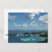 Magens Bay, St. Thomas Bruiloft Bewaar de datum Aankondigingskaart (Voorkant / Achterkant)