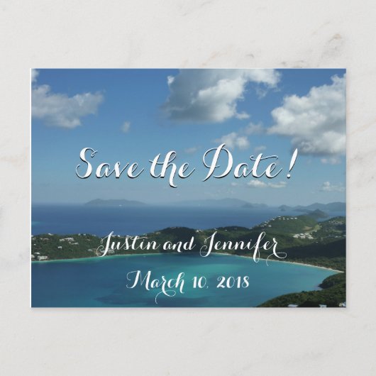 Magens Bay, St. Thomas Bruiloft Bewaar de datum Aankondigingskaart (Voorkant)