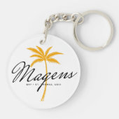 Magens Bay St Thomas USVI minimale palmboom Sleutelhanger (Achterkant)